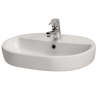 Lavoar Cersanit Caspia oval 60cm, cu montare pe blat, 1 gaura, K11-0099