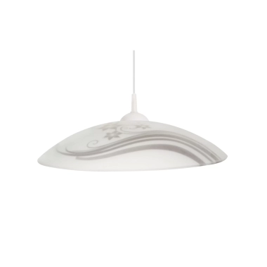 Pendul Klausen FLOS Ø30 1XE27 15W LY-6029, interior, culoare alb, crom, abajur alb, cu model floral