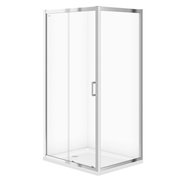 Cabine dus de colt Cersanit Arteco, 80x100x190cm, sticla transparenta, 5mm, strat protectie cleanpro, garnituri magnetice usa, S157-011