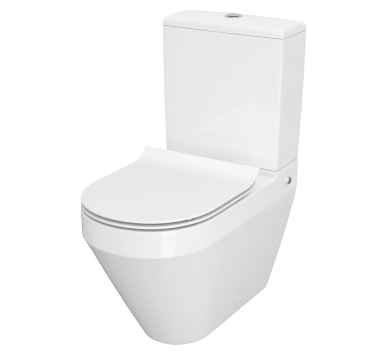 Set WC Cersanit BTW Crea stativ, evacuare orizontala, verticala, clean on, rezervor, capac duroplast slim, soft close, demontare rapida, K114-023