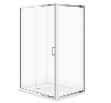 Cabine dus de colt Cersanit Arteco, 90x120x190cm, sticla transparenta, 5mm, strat protectie cleanpro, garnituri magnetice usa, S157-012