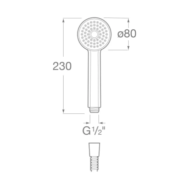 Para dus Roca Stella, ø 8 cm, 1 functie