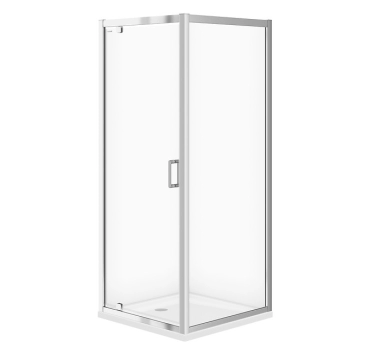 Cabine dus de colt Cersanit Arteco, 80x80x190cm, sticla transparenta, 5mm, strat protectie cleanpro, usa pivotanta, S157-009