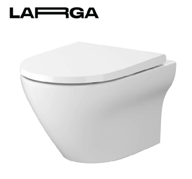 Set WC Cersanit 8331 Larga suspendat, oval, clean on, fixare ascunsa, capac duroplast slim, wrap, soft close, demontare rapida, S701-472