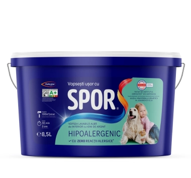 Vopsea lavabila SPOR HIPOALERGENIC albade interior cu Ioni de Argint 8.5 L