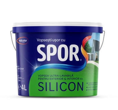 Vopsea ultra-lavabila SPOR alba pentru exterior si interior cu Silicon 4L