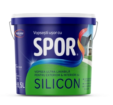 Vopsea ultra-lavabila SPOR alba pentru exterior si interior cu Silicon 8.5L