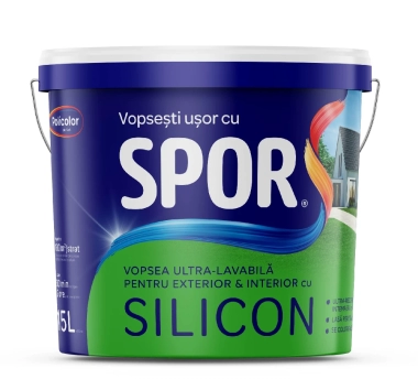 Vopsea ultra-lavabila SPOR alba pentru exterior si interior cu Silicon 15L