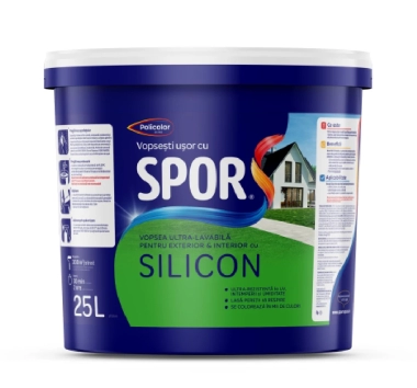 Vopsea ultra-lavabila SPOR alba pentru exterior si interior cu Silicon 25L