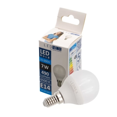 Bec LED 7W E14 Sferic 6500K Lednex