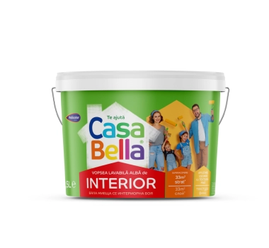 Vopsea lavabila alba CasaBella pentru interior 2.5 L