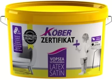 Vopsea lavabila Zertifikat latex satin 8.5l Kober