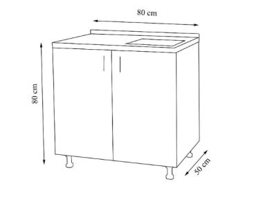 Masca de bucatarie din PAL 80x50cm Tender alb