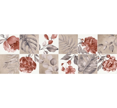 Medalion Faenza Patchwork Red 25.5x75.5 4809, Kai Ceramics