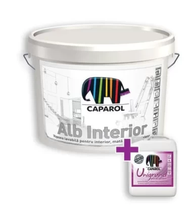 Pachet vopsea lavabila Caparol Alb Interior 15l + Unigrund 4l