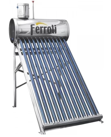 Panou solar nepresurizat din inox Ferroli Ecosole -18 Tuburi si boiler 180l