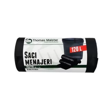 Saci menajeri 120l negri 10 buc/set