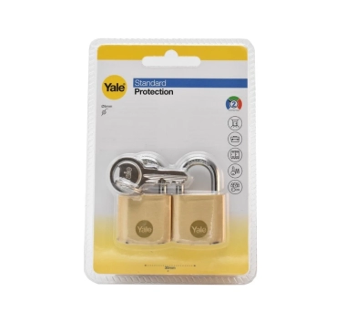 Set 2 lacate Yale alama, pentru interior, 30 mm, conform EN12320, securitate standard, 3 chei, 2 puncte de blocare, Y110B/30/115/2