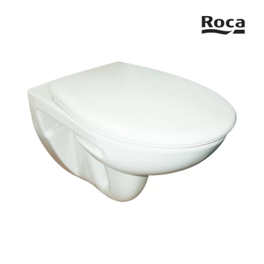 Set vas WC suspendat Roca Adelle, capac, rezervor incastrat si clapeta dubla actionare A893104231