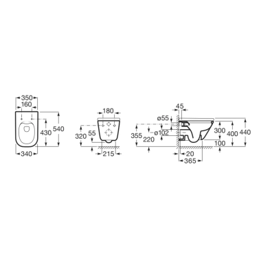 Vas WC suspendat Roca The Gap, rimless A34647L00  